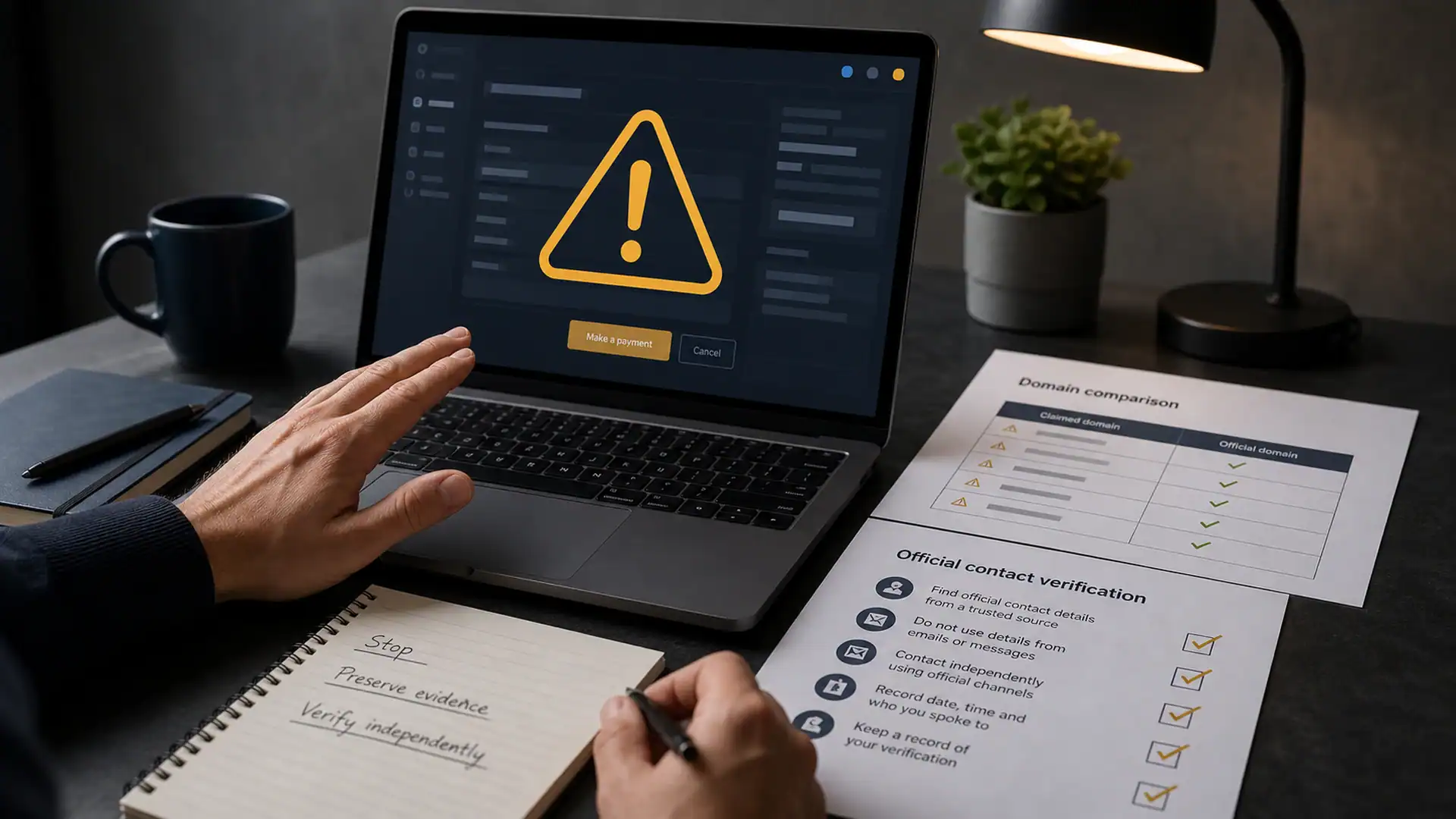 Stop, preserve and verify response to an unresolved material mismatch