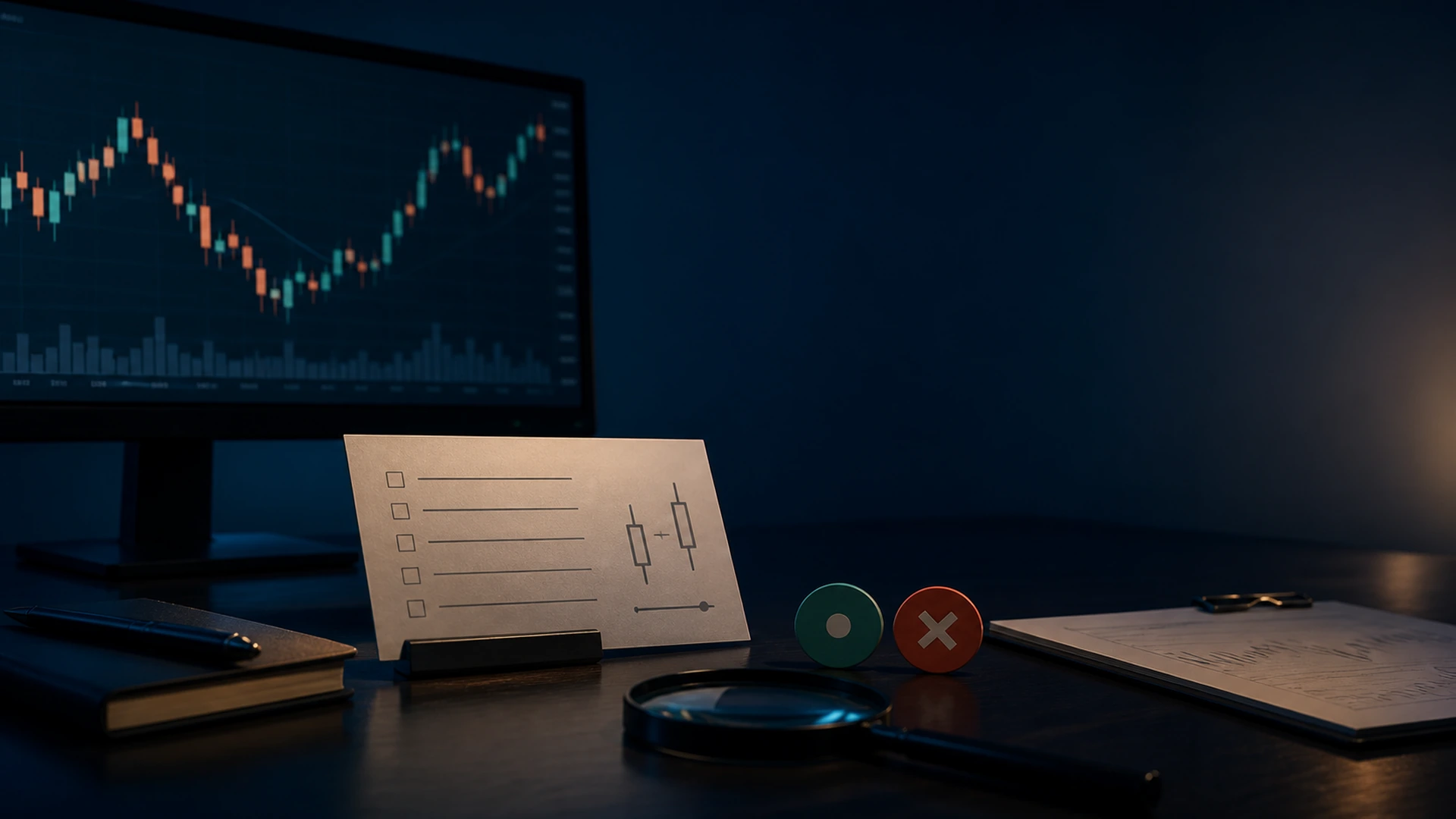 Frame the exact rule audit without embedding the overlay. Trading rule audit showing one outcome between a dated baseline and later decision.