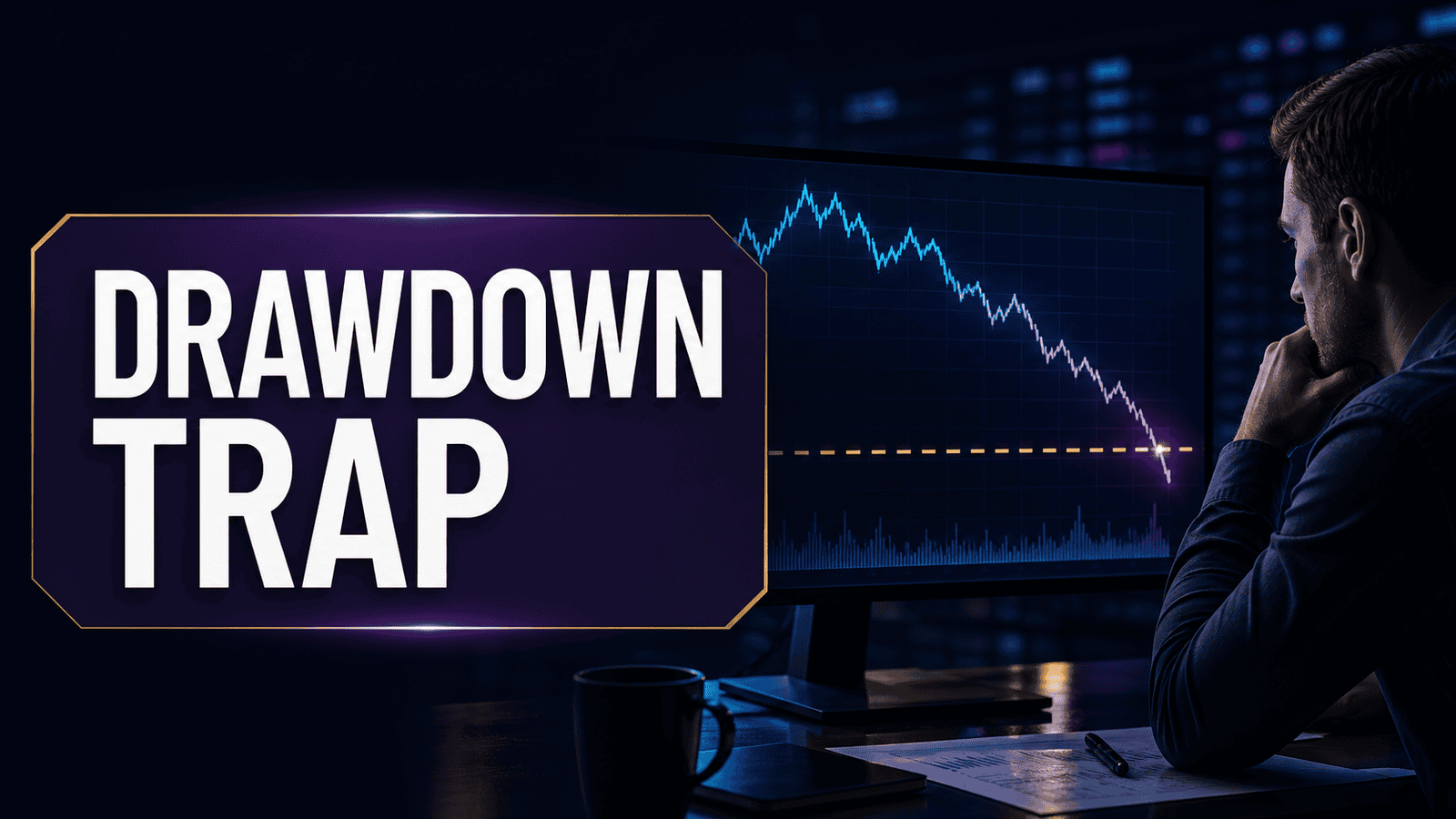 DRAWDOWN TRAP title card for [TRAP EXPOSED] Prop Firm Drawdown Rules [SURVIVAL GUIDE] 2026